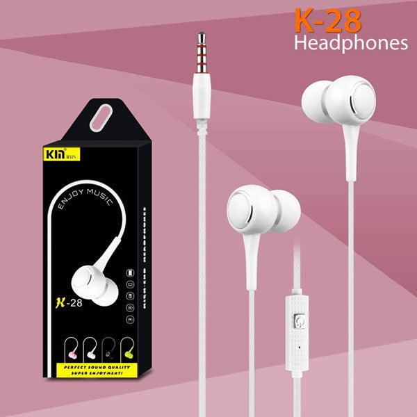 KYIN K28 Universal Wired Earphones – In-Ear Earbuds for Clear Sound Quality and Comfort