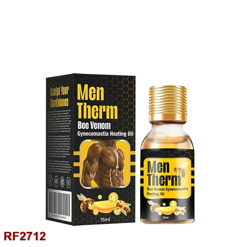 Men Therm Bee Venom Mentherm Bee Venom Gynecomastia Heated Oil, 15ml Mentherm Bee Venom Oil for Men, Mentherm Bee Venom Gel, Gynecomastia Firming Oil