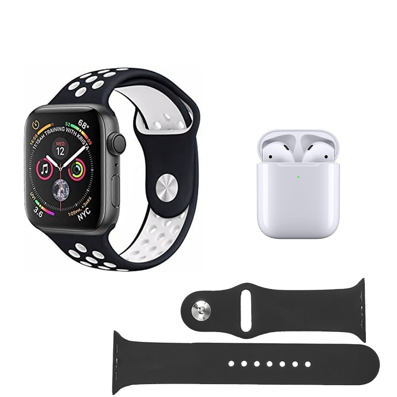 Smart Watch T55 Pro with Earbud Set + 1 Extra Strap – Sports Watch Set with Wireless Earbuds