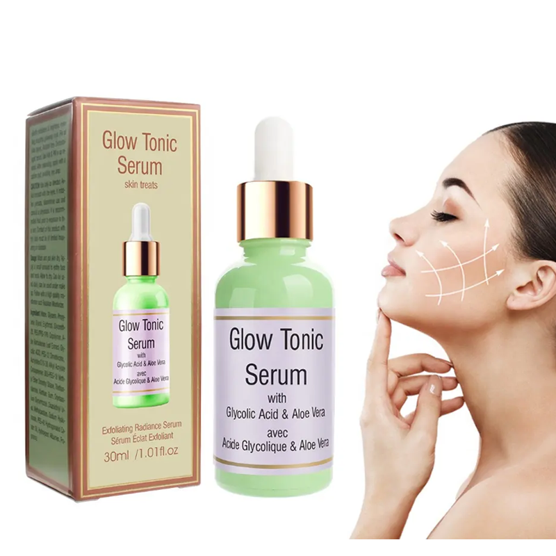 30ml Organic Exfoliating Glow Tonic Serum β Glycolic Acid & Aloe Vera, Moisturizing Skin Treats Serum