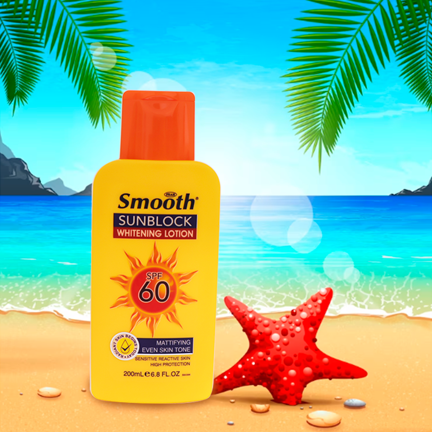 Smooth Sun Block Whitening Lotion SPF 60 â 200ml for Even, Matte, and Protected Skin