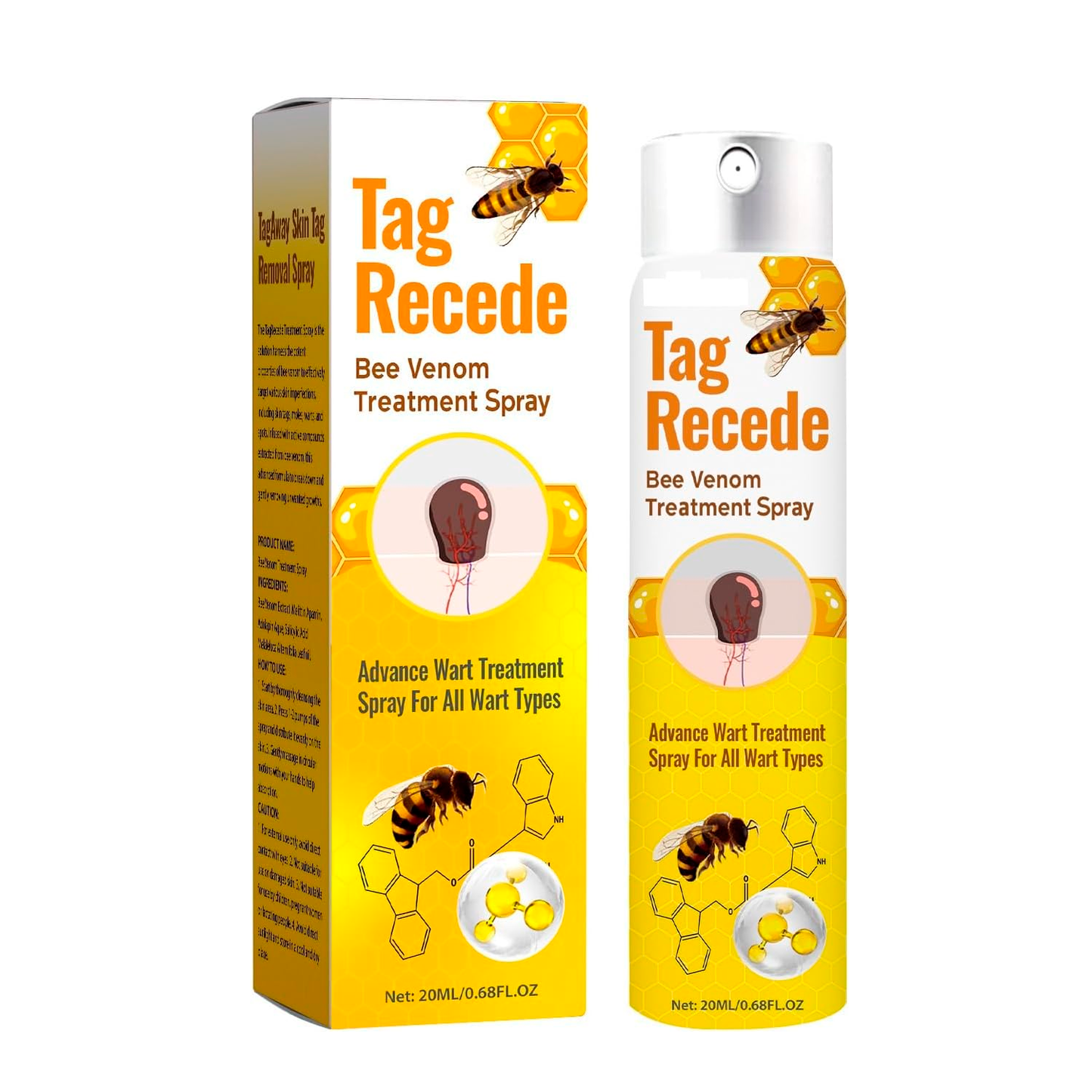 Tag Recede Bee Venom Treatment Spray | Natural Bee Venom Spray for Skin Tags & Blemishes