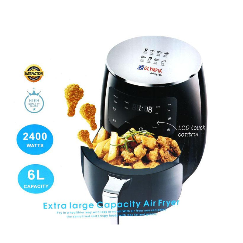 Olympia Extra Large Capacity Air Fryer β 6L, 2400W Oil-Free Healthy Cooking Appliance