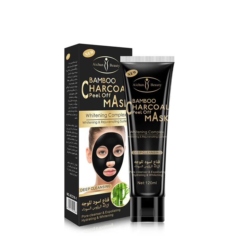 AICHUN BEAUTY Bamboo Charcoal Peel Off Mask โ Complex Rejuvenating System for Deep Cleansing, Exfoliating & Hydrating | 120ml / 4.06fl.oz