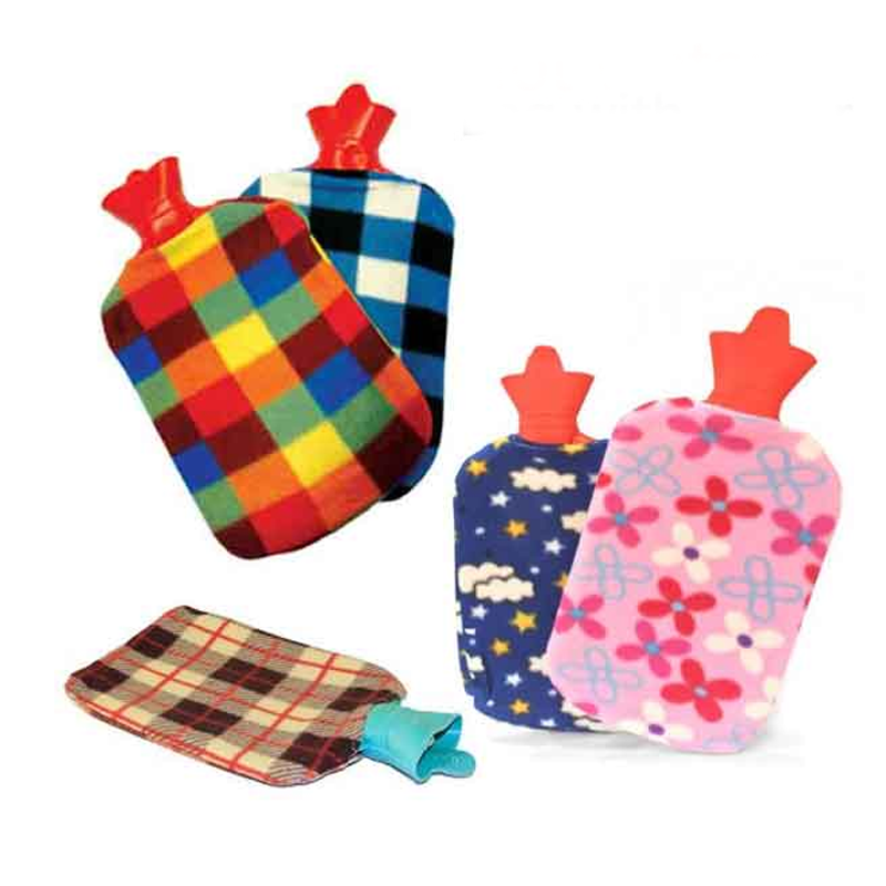 Large Hot Water Bottle with Soft Fleece Cover – Perfect for Aches, Cramps & Pains Relief