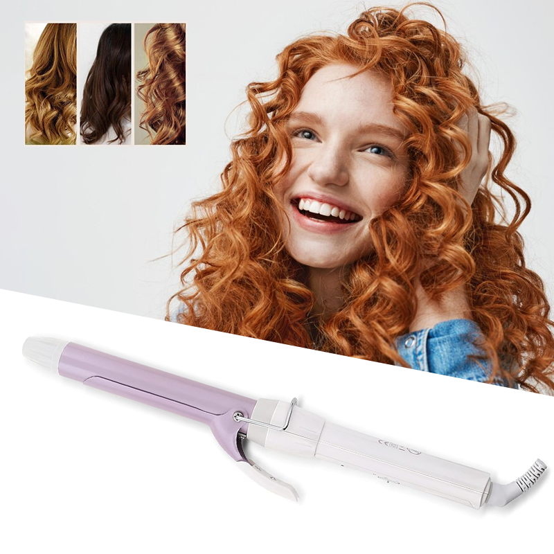 Nevica Professional Curling Iron | 40W Advanced Hair Curler with Heat Control - 200°C | Curling Wand with Safe Storage Cover | NV-030HS | White and Purple, One Size