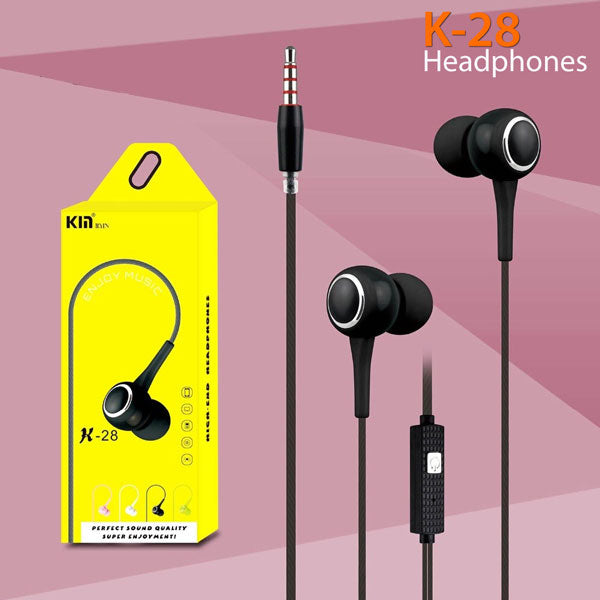 KYIN K28 Universal Wired Earphones – In-Ear Earbuds for Clear Sound Quality and Comfort