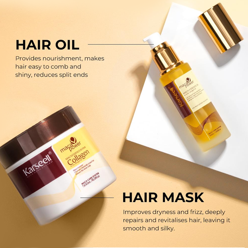 Karseell Collagen Hair Treatment & Argan Oil Hair Serum Combo