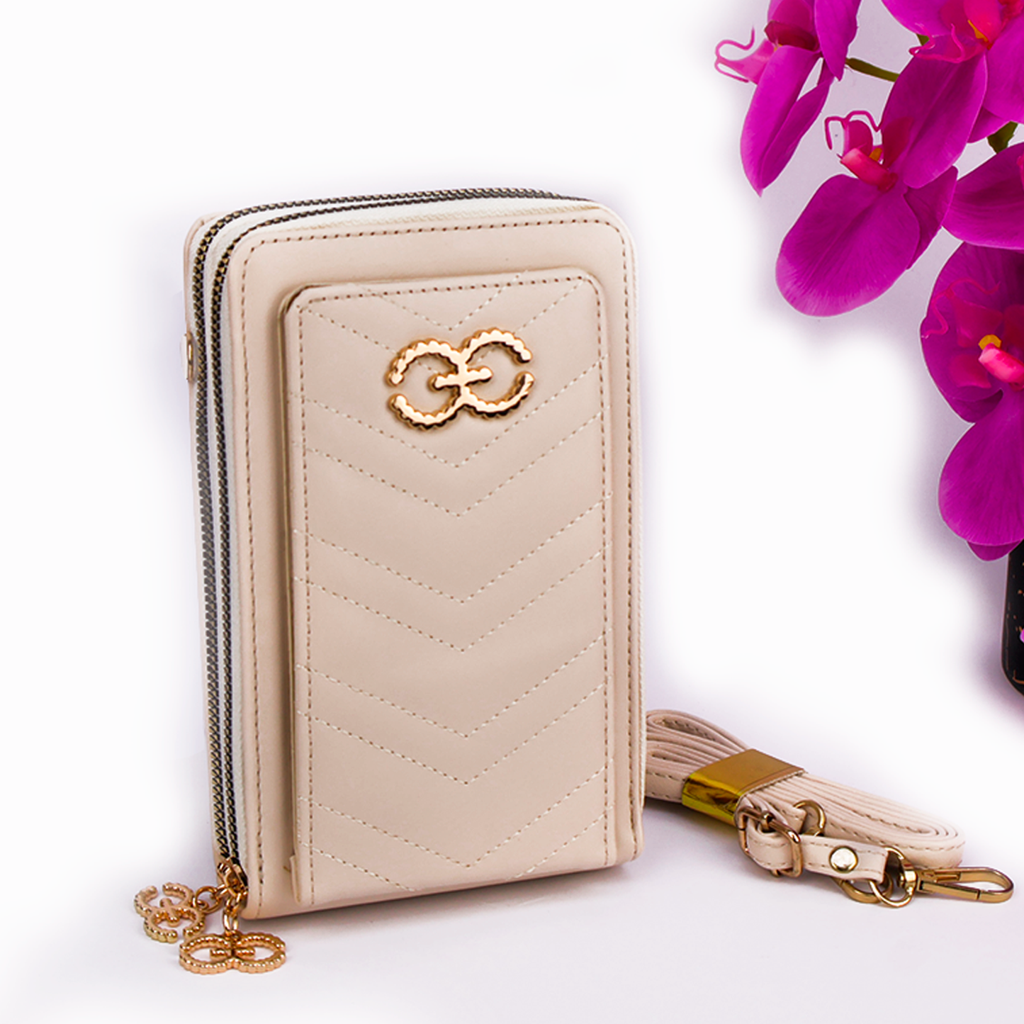 Small Crossbody Cell Phone Purse for Women | Mini Shoulder Handbag Wallet | Available in Beige, Dark Brown, Black, Pink, Red