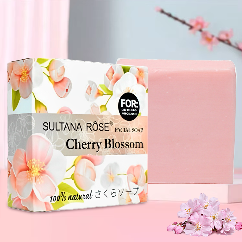 Sultana Rose Cherry Blossom Deep Cleaning Facial Soap โ 100g for Radiant & Clear Skin