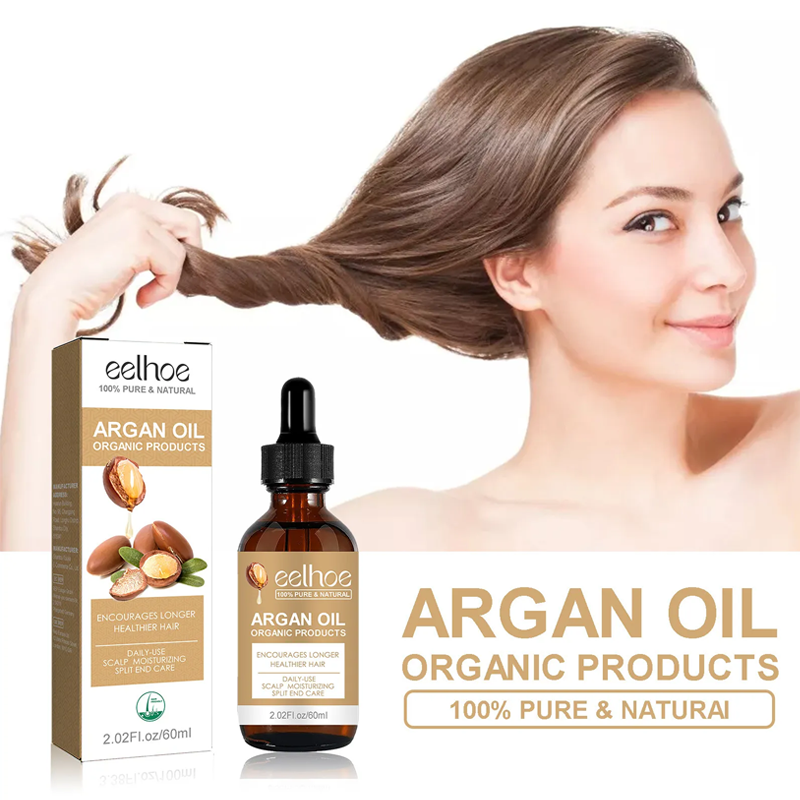 Argan Hair Oil โ Natural Nourishing Moroccan Argan Oil 60ml | Non-Greasy Oil Control, Hair Regrowth, Strengthening for Dry, Damaged Hair & Growth