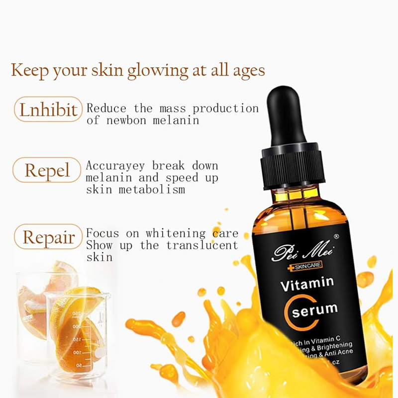 Rich with Vitamin C Face Serum – Whitening, Brightening, Hydrating, & Acne Treatment Skin Care Serum for All Skin Types