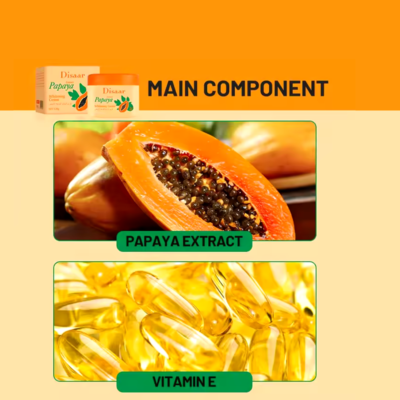 Disaar Vitamin E & Papaya Extract Whitening Deep Nourishing Skin Brightening Face Cream for Dark Skin