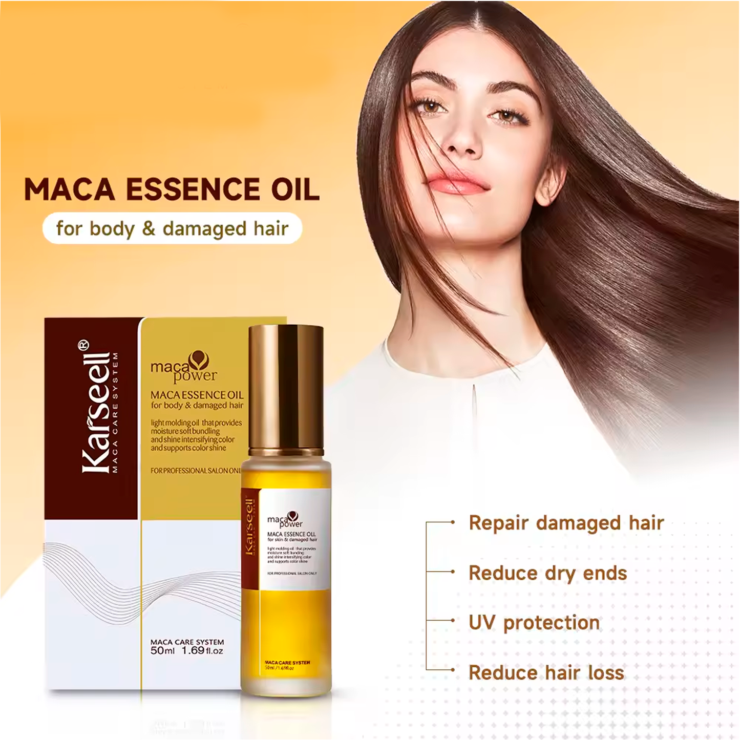 Karseell Maca Essence Oil for Skin & Damaged Hair โ 50ml Nourishing Treatment