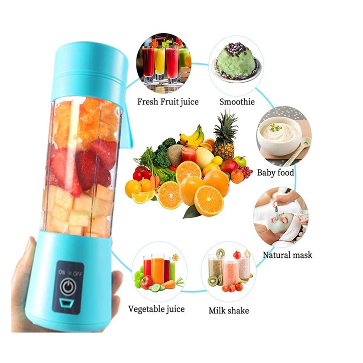 Portable blender usb mixer electric juicer machine smoothie blender mini food processor personal blender cup juice blenders