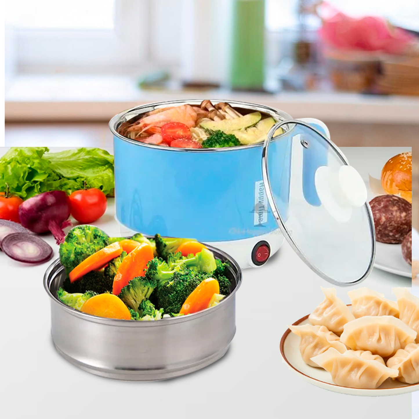 طباخ أرز كهربائي متعدد الوظائف مع بخار فولاذي