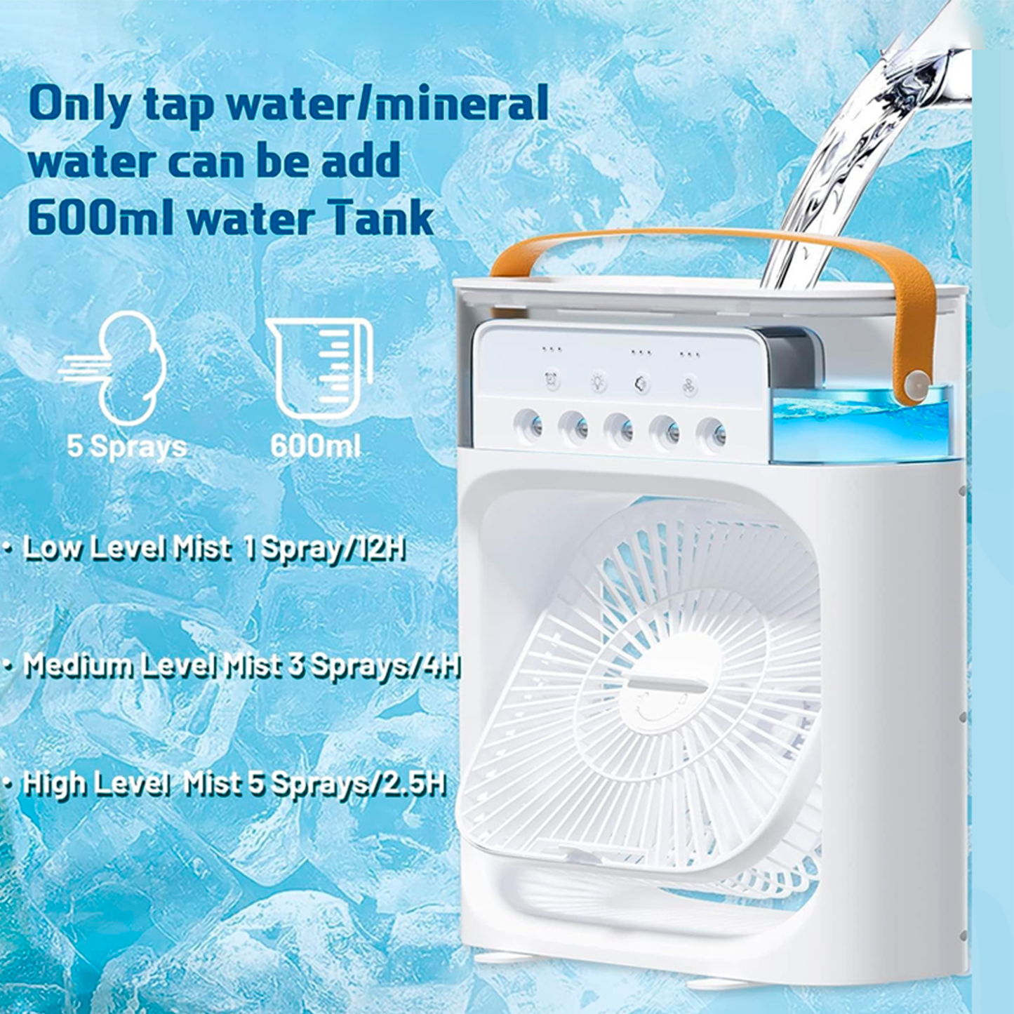 Portable Personal Air Cooler with LED Lights, Timer & Adjustable Settings – Perfect for Any Space