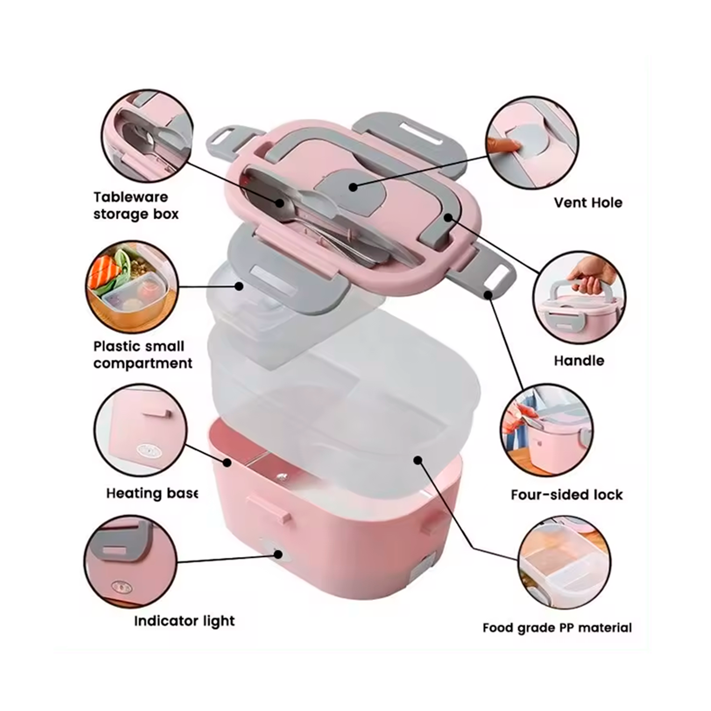 USB Portable Electric Food Warmer | Stainless Steel Heating Lunch Box for Home & Car Use
