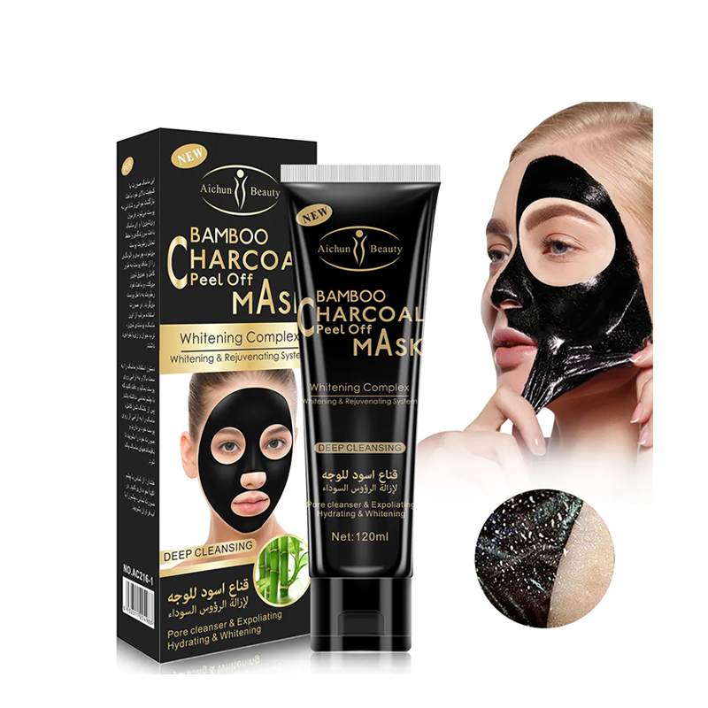 AICHUN BEAUTY Bamboo Charcoal Peel Off Mask โ Complex Rejuvenating System for Deep Cleansing, Exfoliating & Hydrating | 120ml / 4.06fl.oz