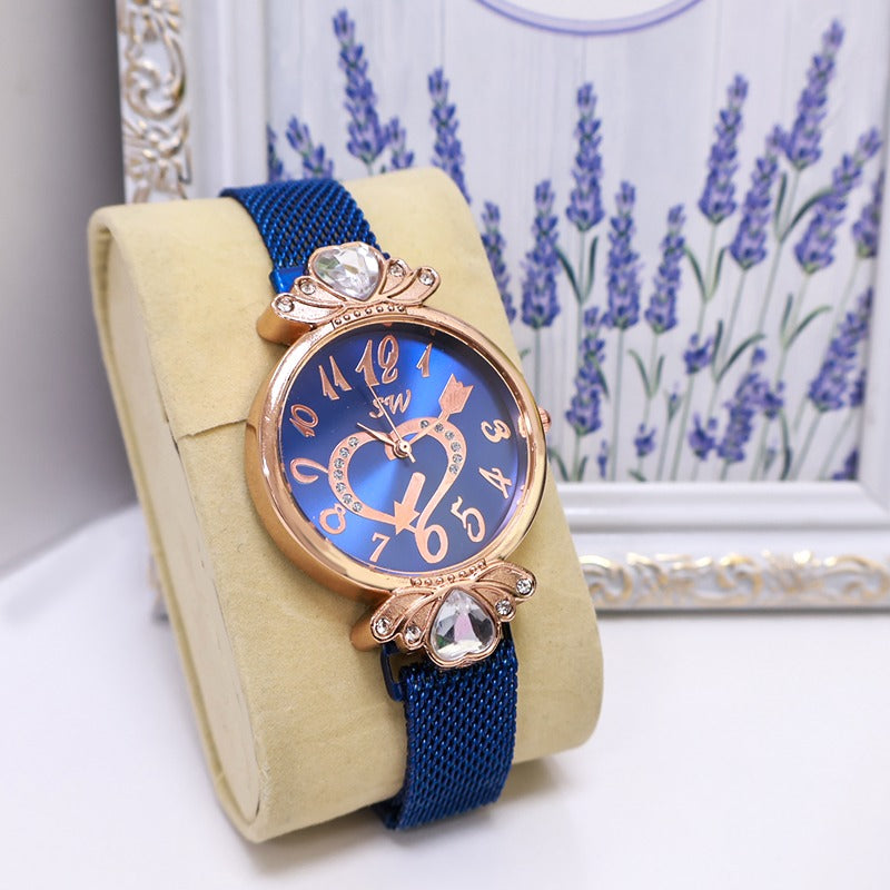 Girl's New Luxurious Love Dial Analog Wrist Watch with Magnet Strap: Elegance and Style in One!