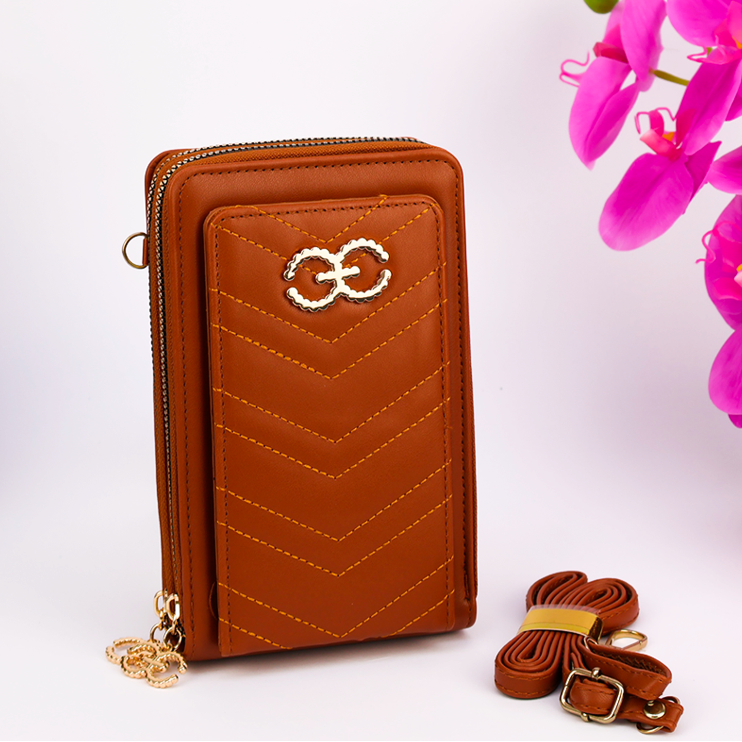 Small Crossbody Cell Phone Purse for Women | Mini Shoulder Handbag Wallet | Available in Beige, Dark Brown, Black, Pink, Red