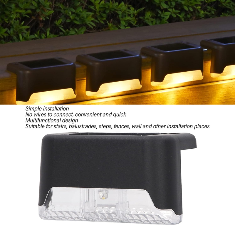 Solar Deck Lights Outdoor Solar Step Lights IP65 Waterproof LED Solar Fence Lights for Outdoor Stairs, Step, Fence, Railing, Yard, Patio and Pathway (Warm White)