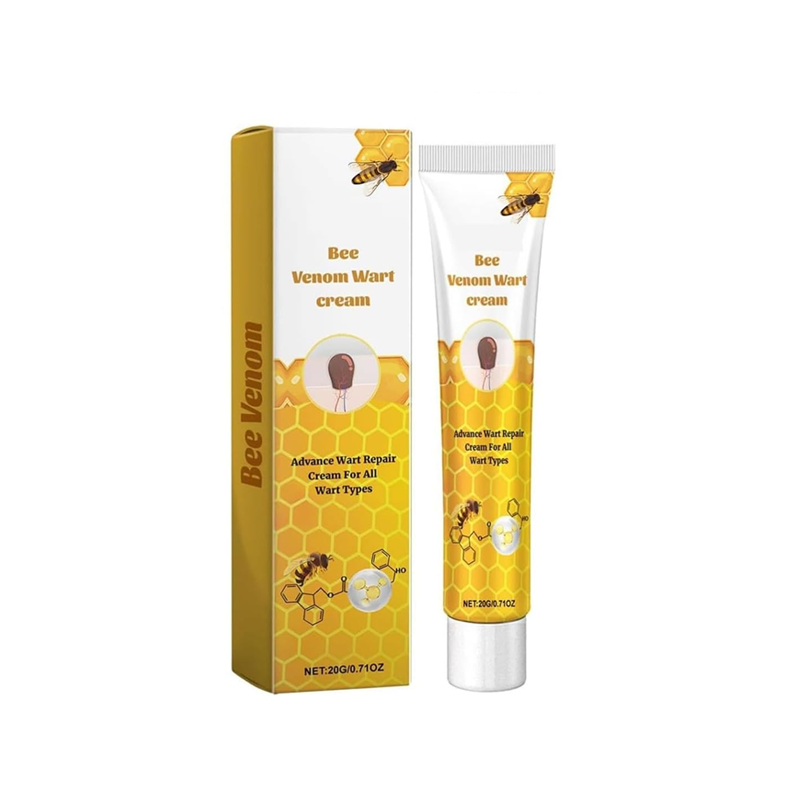 20g Portable Bee Venom Mole and Wart Treatment Cream, Bee Venom Mole and Wart Treatment Cream, Tag Recede Bee Venom for Skin, Bee Venom Cream for Women Men