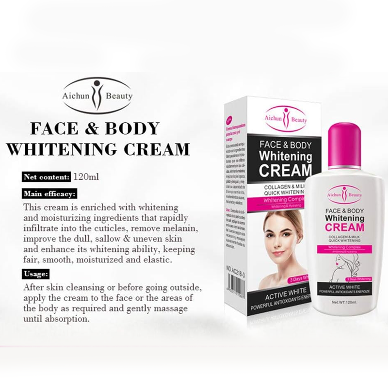 Face and Body Whitening Cream โ Collagen & Milk Quick Whitening Formula โ 120ml