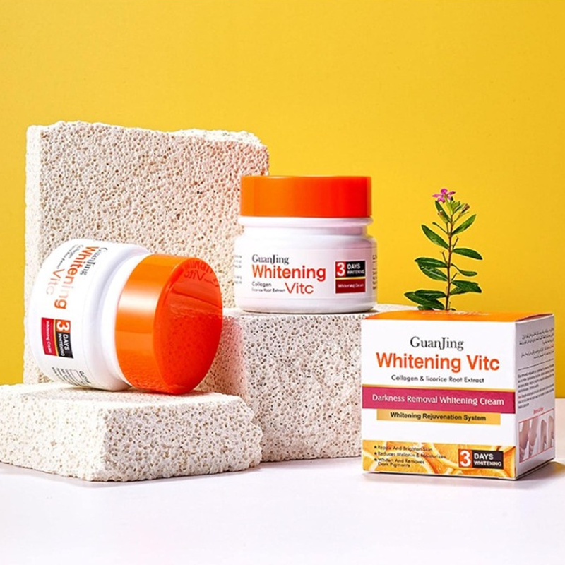 GuanJing Vitamin C Fast Whitening Cream โ Organic Collagen Moisturizing Face Cream for Radiant Skin