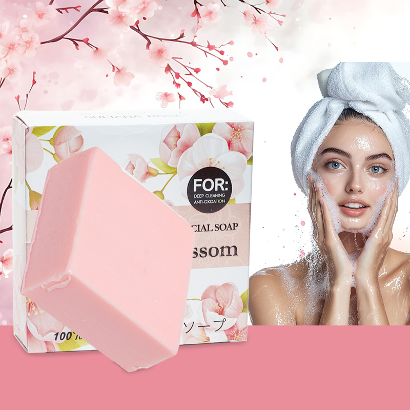 Sultana Rose Cherry Blossom Deep Cleaning Facial Soap โ 100g for Radiant & Clear Skin