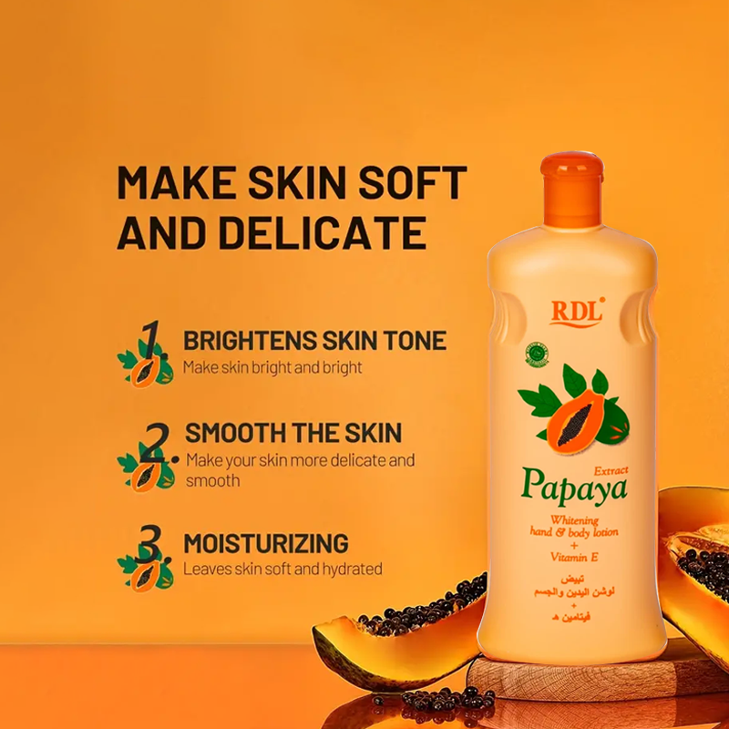 Original RDL Whitening Lotion for Hands and Body with Papaya Extract 200 ml - with VITAMIN E