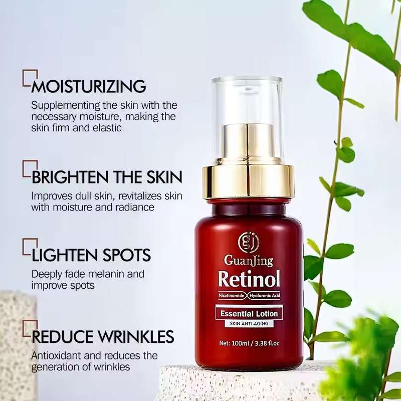 Guanjing 2-in-1 Anti-Aging Retinol Face Serum with Niacinamide & Hyaluronic Acid – Whitening, Firming, & Lightening Serum, 100ml