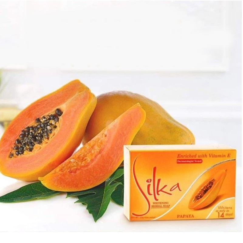 Silka Whitening Herbal Papaya Soap – 135g Natural Skin Brightening Formula