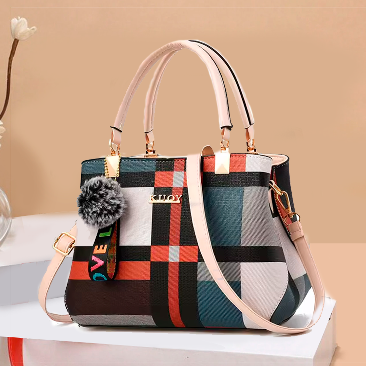Women's Leather Handbag | Tote Shoulder Bag & Crossbody Purse | Messenger Tote Bag