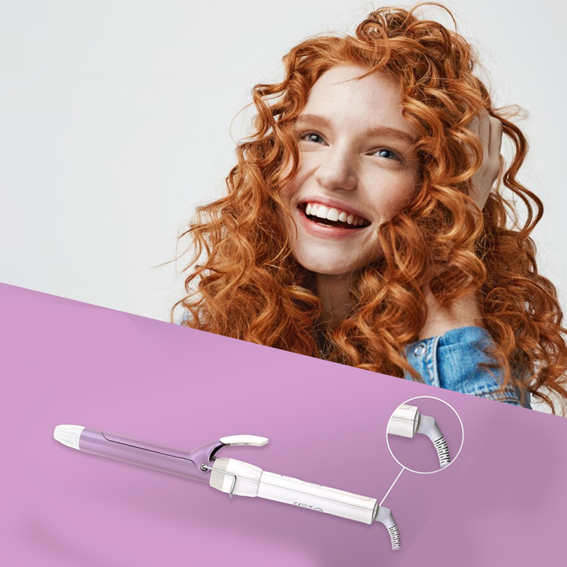 Nevica Professional Curling Iron | 40W Advanced Hair Curler with Heat Control - 200°C | Curling Wand with Safe Storage Cover | NV-030HS | White and Purple, One Size