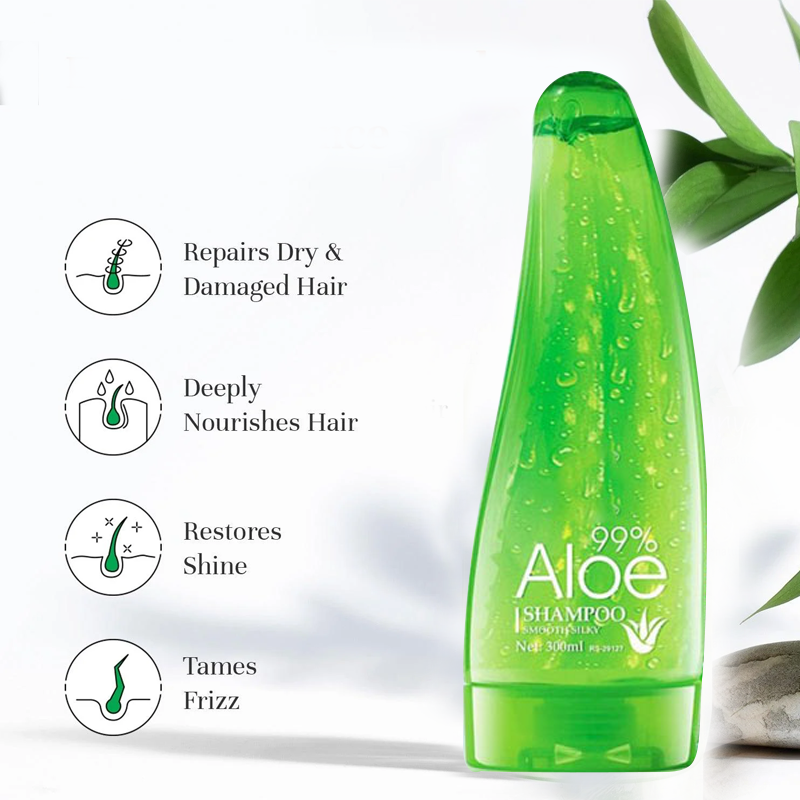 Aloe Vera Shampoo Smooth and Silky 300 ml β Nourishing & Hydrating Shampoo for Shiny, Healthy Hair