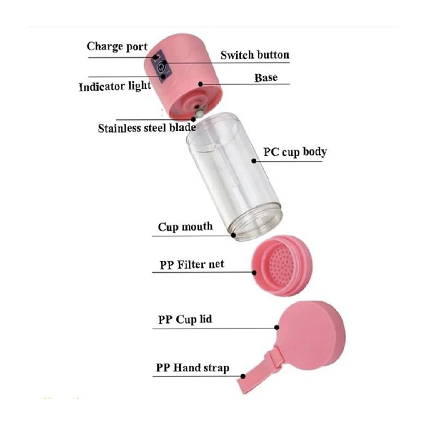 Portable blender usb mixer electric juicer machine smoothie blender mini food processor personal blender cup juice blenders