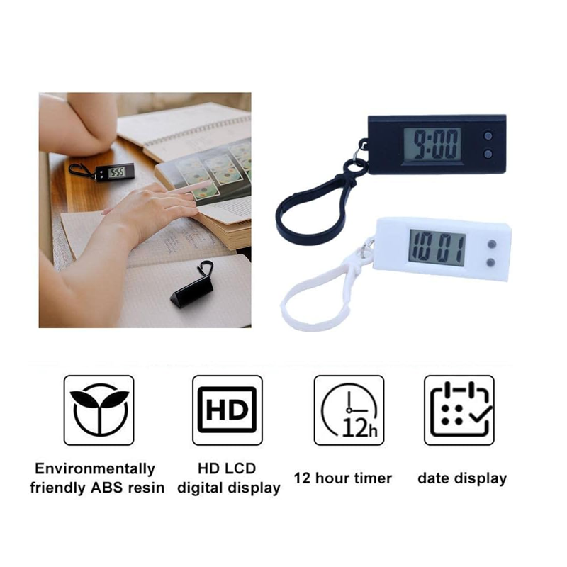 Keychain Portable Pocket-Sized Digital Clock – Accurate Time Display Keyring Clock for Everyday Convenience