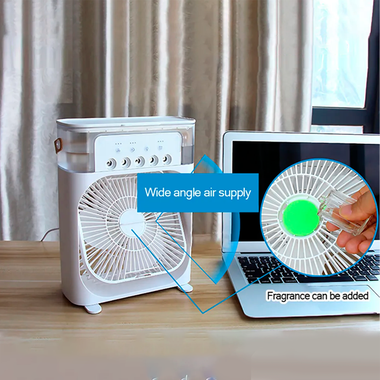 Portable Personal Air Cooler with LED Lights, Timer & Adjustable Settings – Perfect for Any Space