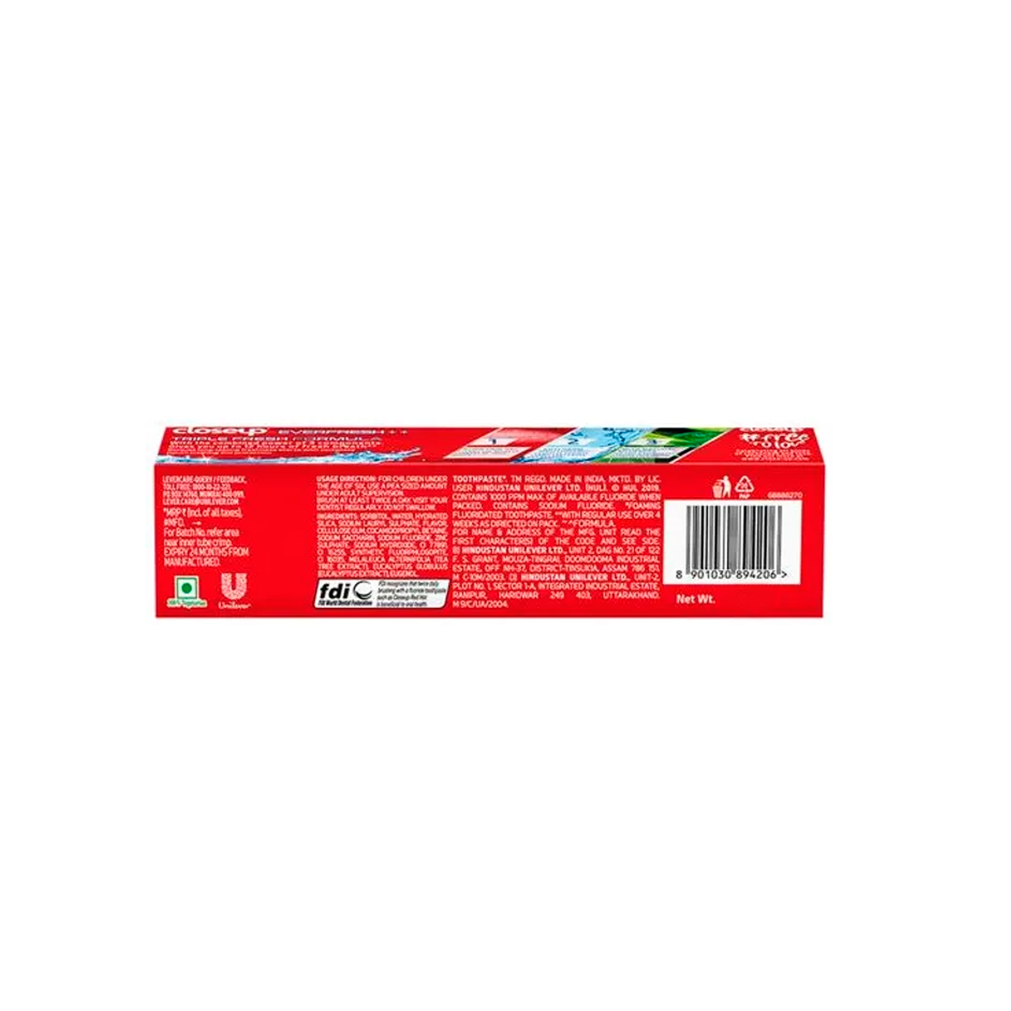 Close Up Triple Fresh Formula Everfresh Gel Toothpaste | 12 Hours Fresh Breath & Sparkling White Smile | Red Hot Flavor | 42g