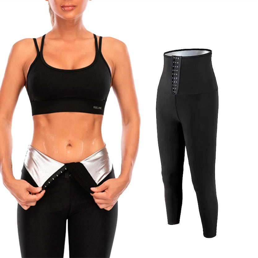 Sauna Sweat Shapewear for Women – High Waist Compression Slimming Sauna Sweat Pants & Thermo Legging Body Shaper Waist Trainer