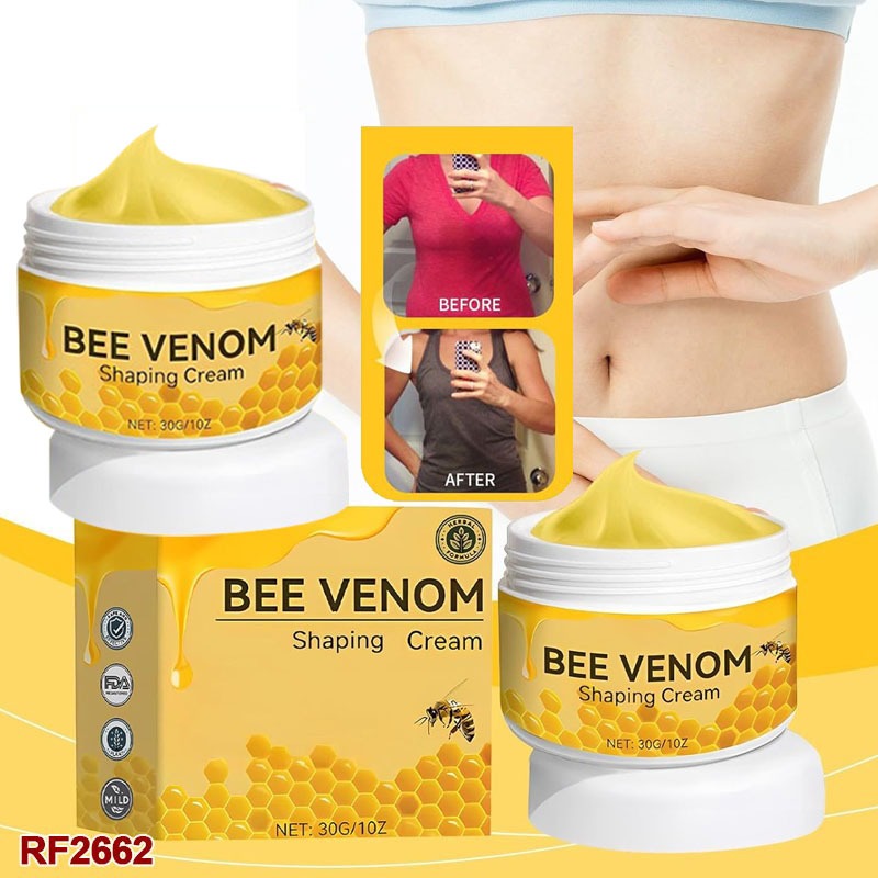 2PCS Bee Venom Shaping Cream, Bee Venom Cream, Bee Venom Anti Cellulite Cream, Bee Venom Firming Body Cream for Belly, Anti Cellulite Body Cream for Tightening Skin, Abdomen, Legs, Belly, Buttocks