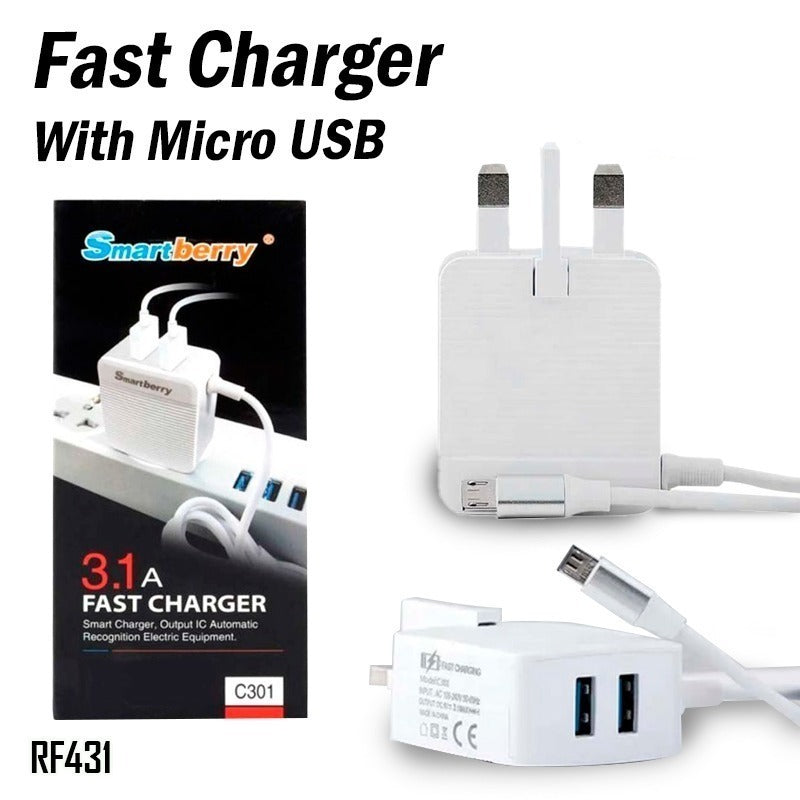 Smartberry 3.1A Fast Charger Micro USB, C301