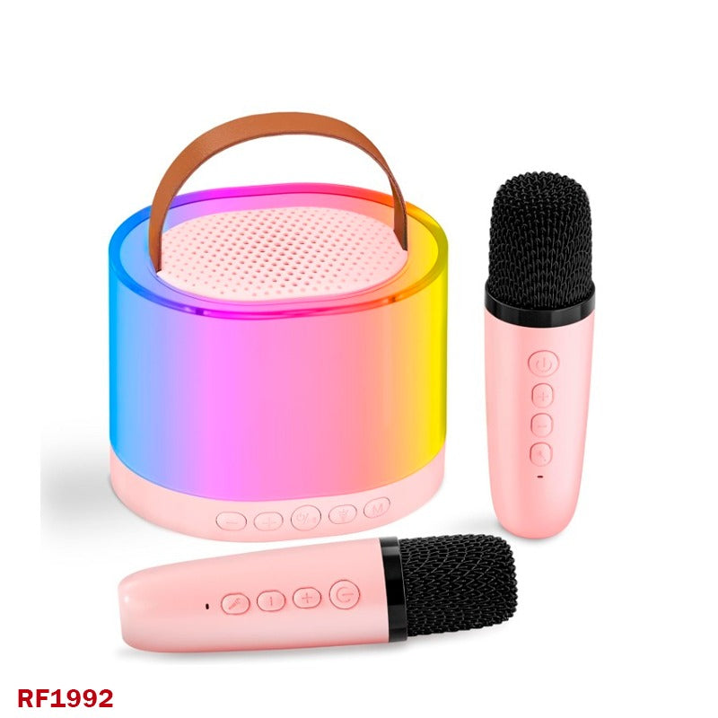 Karaoke Speaker with 2 Wireless Microphones – Portable Bluetooth Karaoke Machine for Kids & Adults, Perfect for Home Parties & Birthdays