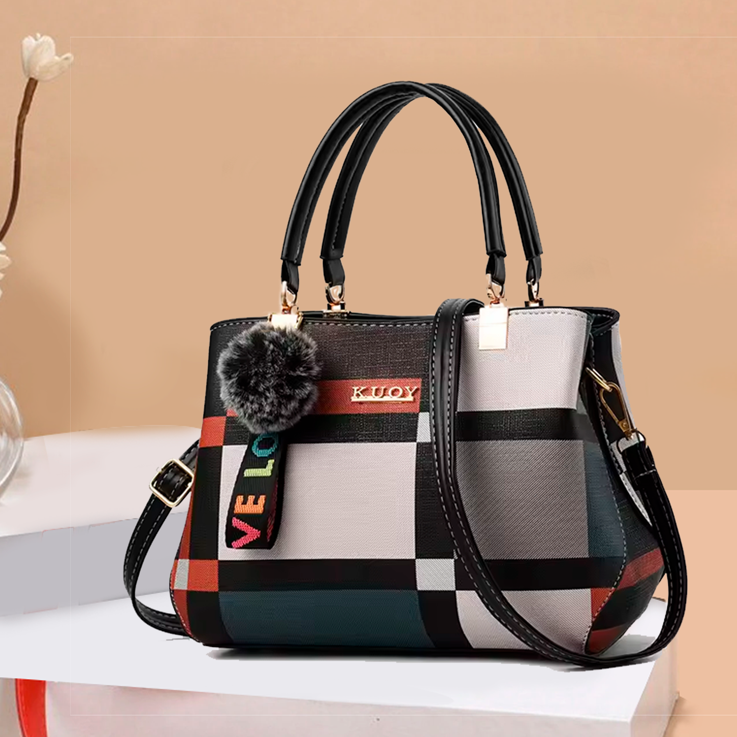 Women's Leather Handbag | Tote Shoulder Bag & Crossbody Purse | Messenger Tote Bag
