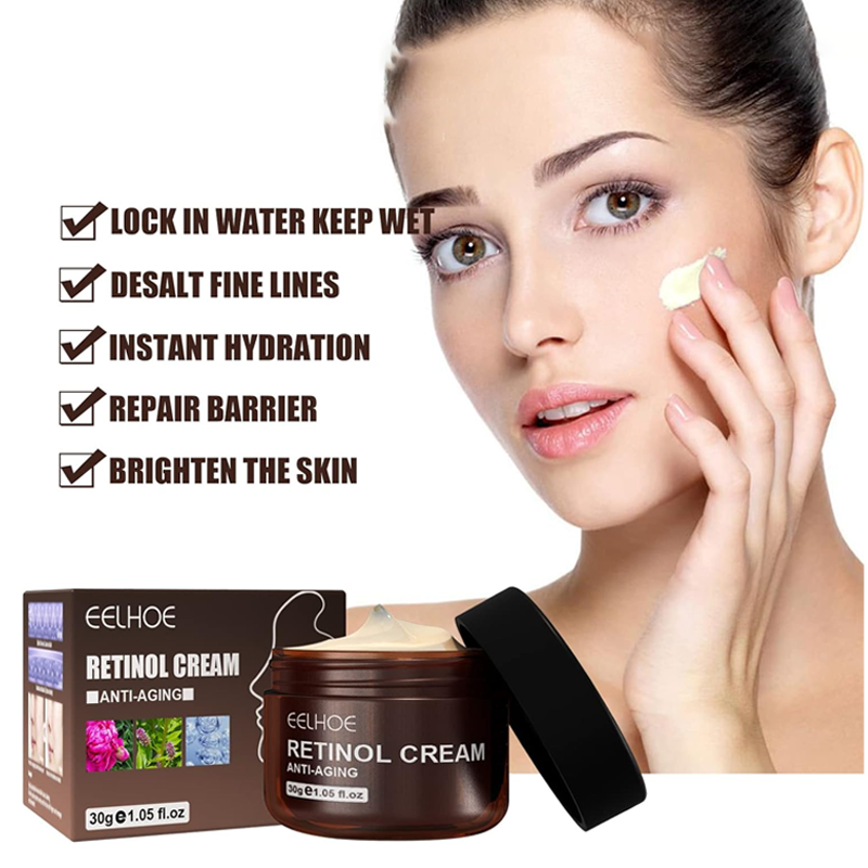 Retinol Face Cream, Anti Wrinkle Face Cream Retinol, Anti-Aging Retinol Cream, Retinol Moisturizing Face Cream, Retinol Cream With Hyaluronic Acid, Tightening & Lightened Skin Tone (30g)