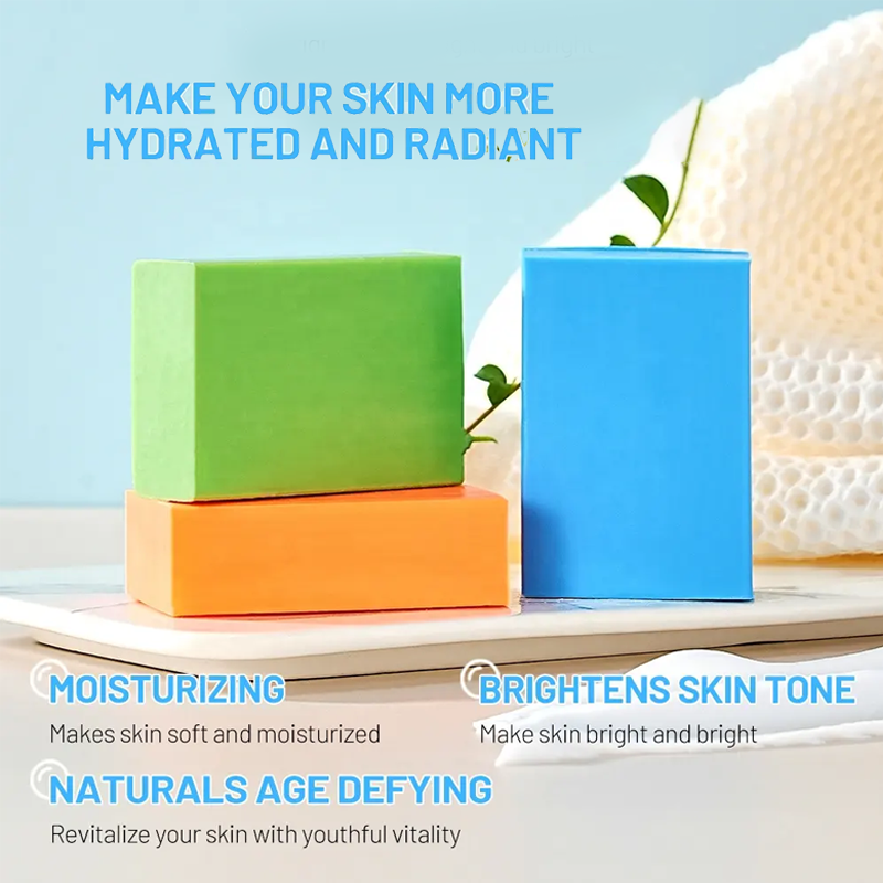 Peimei Hot 3PCS 72% Organic Serum Soap Set – Vitamin C, Hyaluronic Acid, Retinol – Whitening, Refreshing, Antioxidant Face & Body Bath