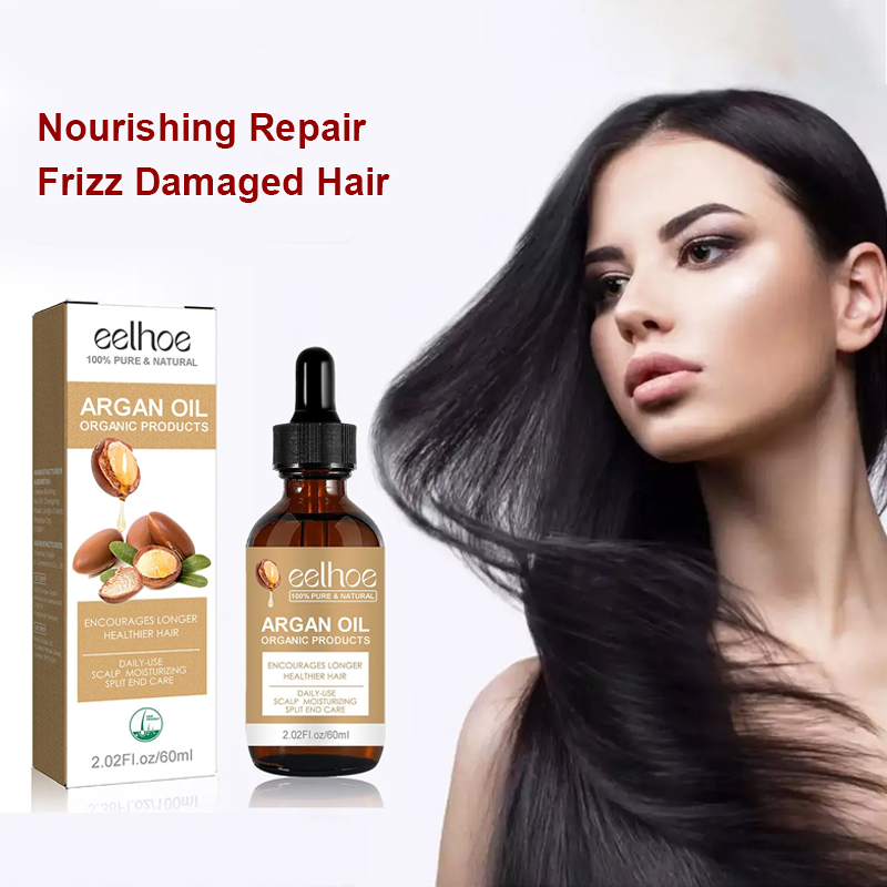 Argan Hair Oil โ Natural Nourishing Moroccan Argan Oil 60ml | Non-Greasy Oil Control, Hair Regrowth, Strengthening for Dry, Damaged Hair & Growth