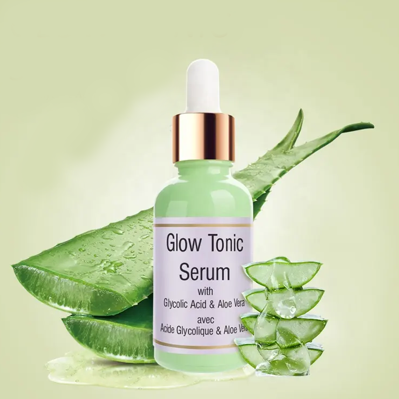30ml Organic Exfoliating Glow Tonic Serum β Glycolic Acid & Aloe Vera, Moisturizing Skin Treats Serum