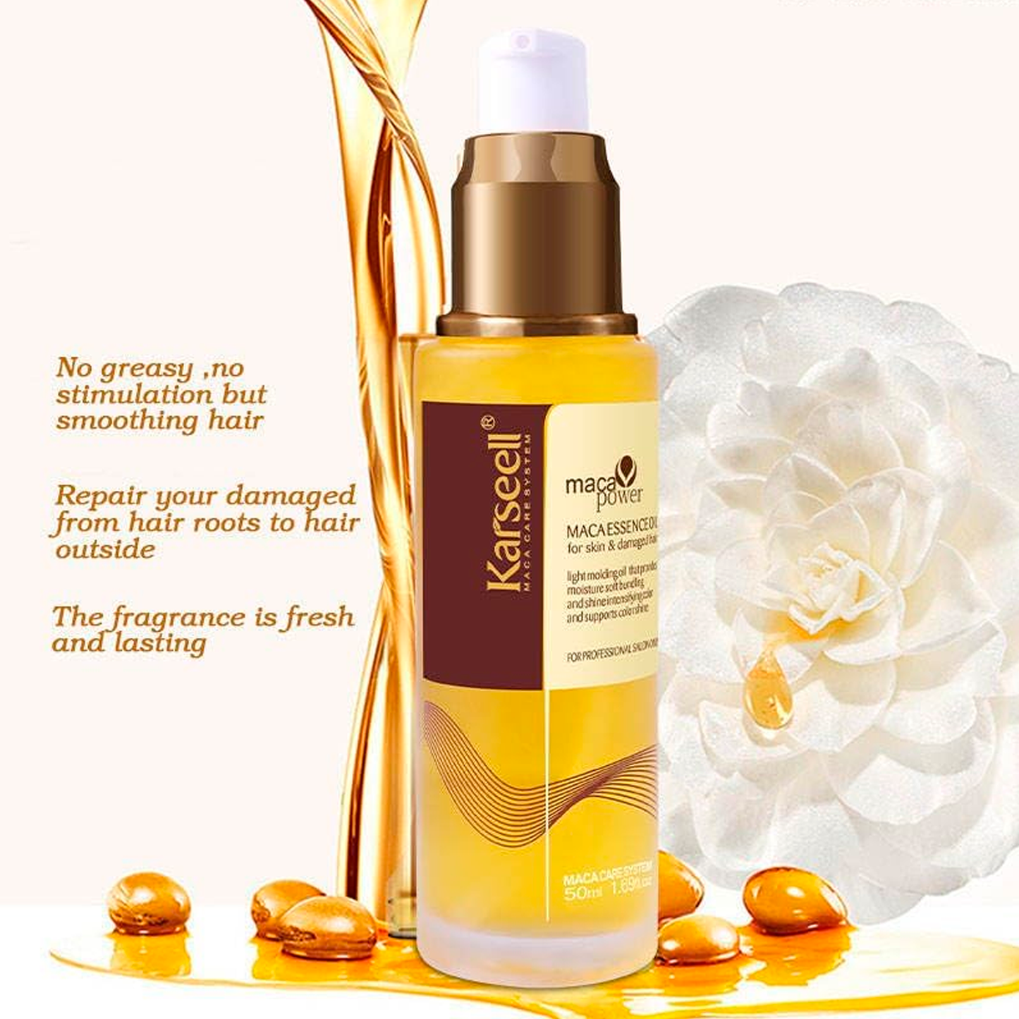 Karseell Maca Essence Oil for Skin & Damaged Hair โ 50ml Nourishing Treatment